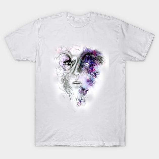 White Swan In Bloom T-Shirt by AnnikaPixie